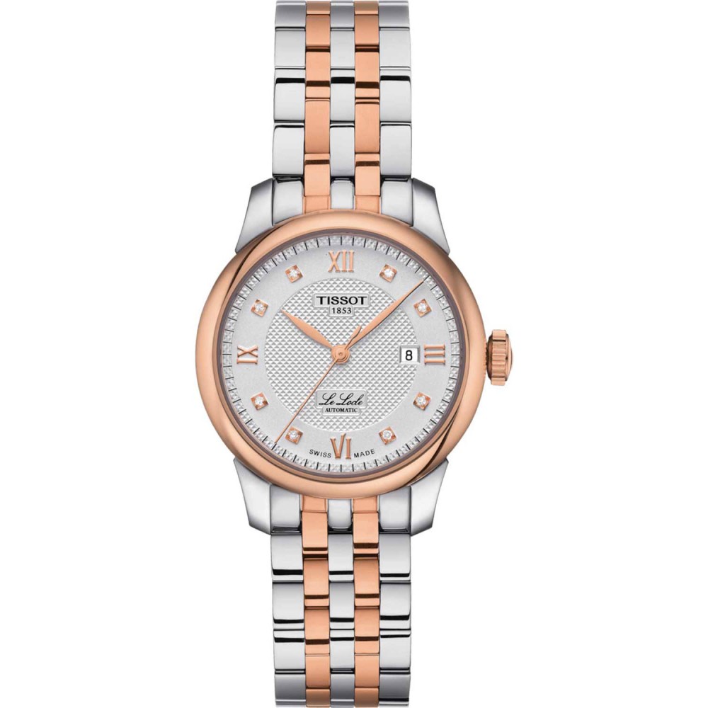 TISSOT T-Classic Le Locle Automatic Ρολόι Γυναικείο Ασημί/Ροζ Επιχρυσωμένο Ανοξείδωτο Ατσάλι μπρασελέ T0062072203600