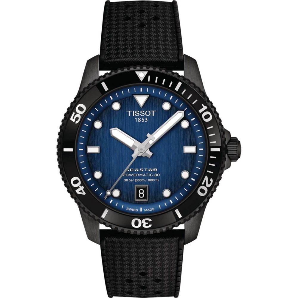 TISSOT T-Sport Seastar 1000 Powermatic 80 Ρολόι Μαύρο Καουτσούκ λουράκι T1208073704100