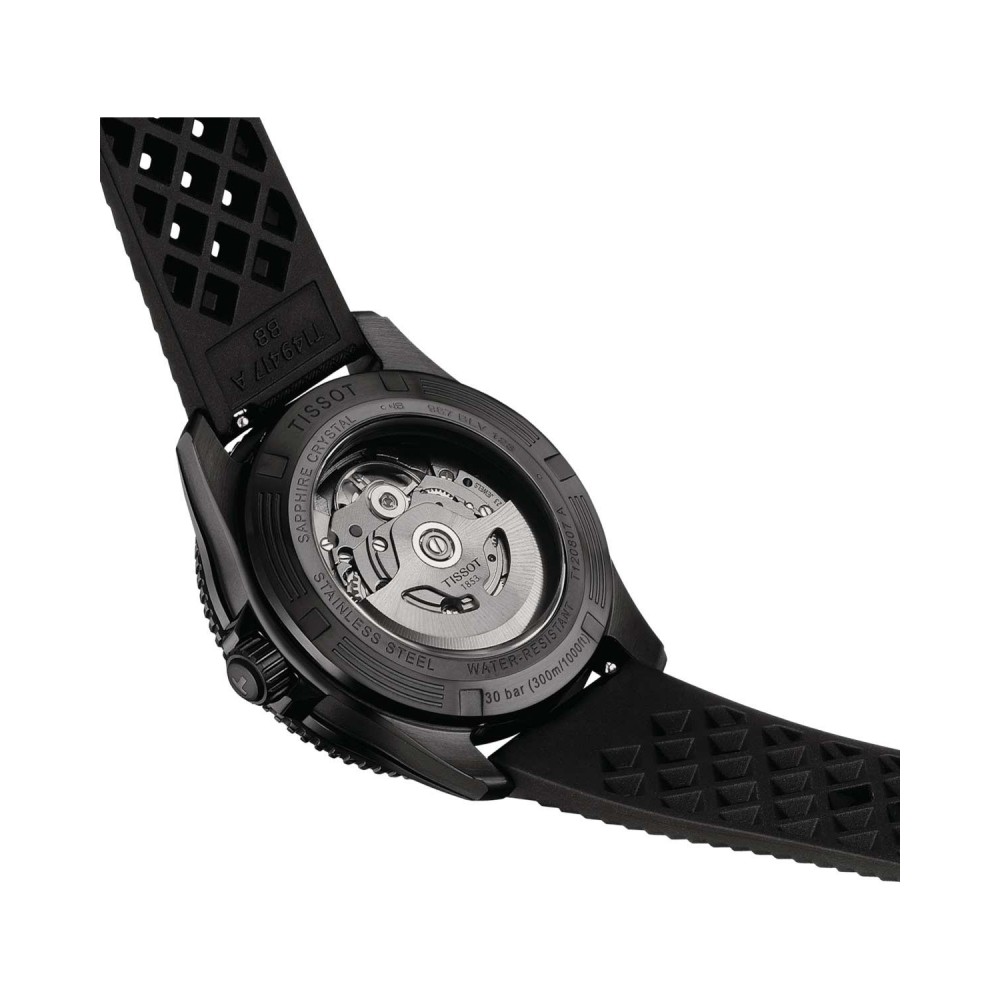 TISSOT T-Sport Seastar 1000 Powermatic 80 Ρολόι Μαύρο Καουτσούκ λουράκι T1208073704100