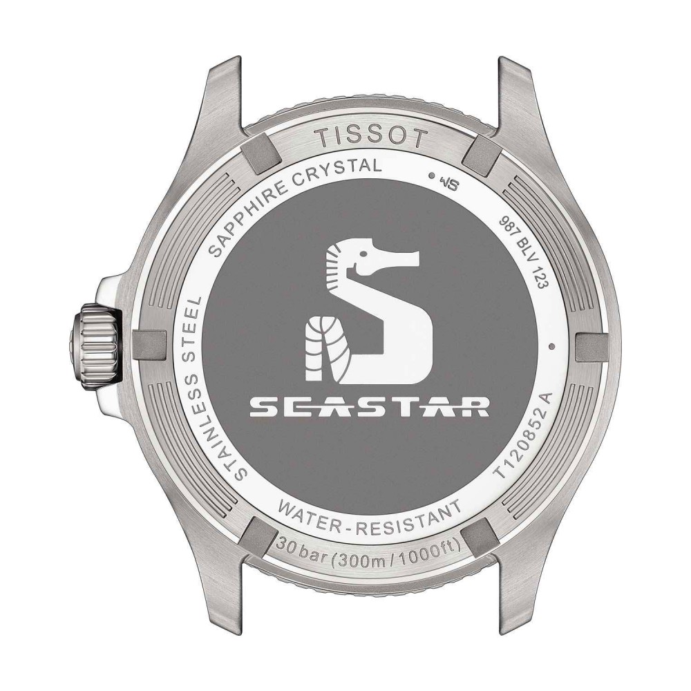 TISSOT T-Sport Seastar 1000 Dual Time GMT Μαύρο Καουτσούκ Λουράκι T1208521705100