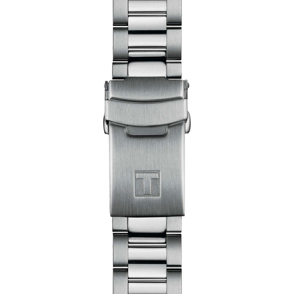 TISSOT T-Sport Seastar 1000 Dual Time GMT Ασημί Ανοξείδωτο Ατσάλι μπρασελέ T1208521105100