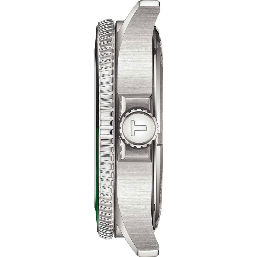 TISSOT T-Sport Seastar 1000 Dual Time GMT Ασημί Ανοξείδωτο Ατσάλι μπρασελέ T1208521105100