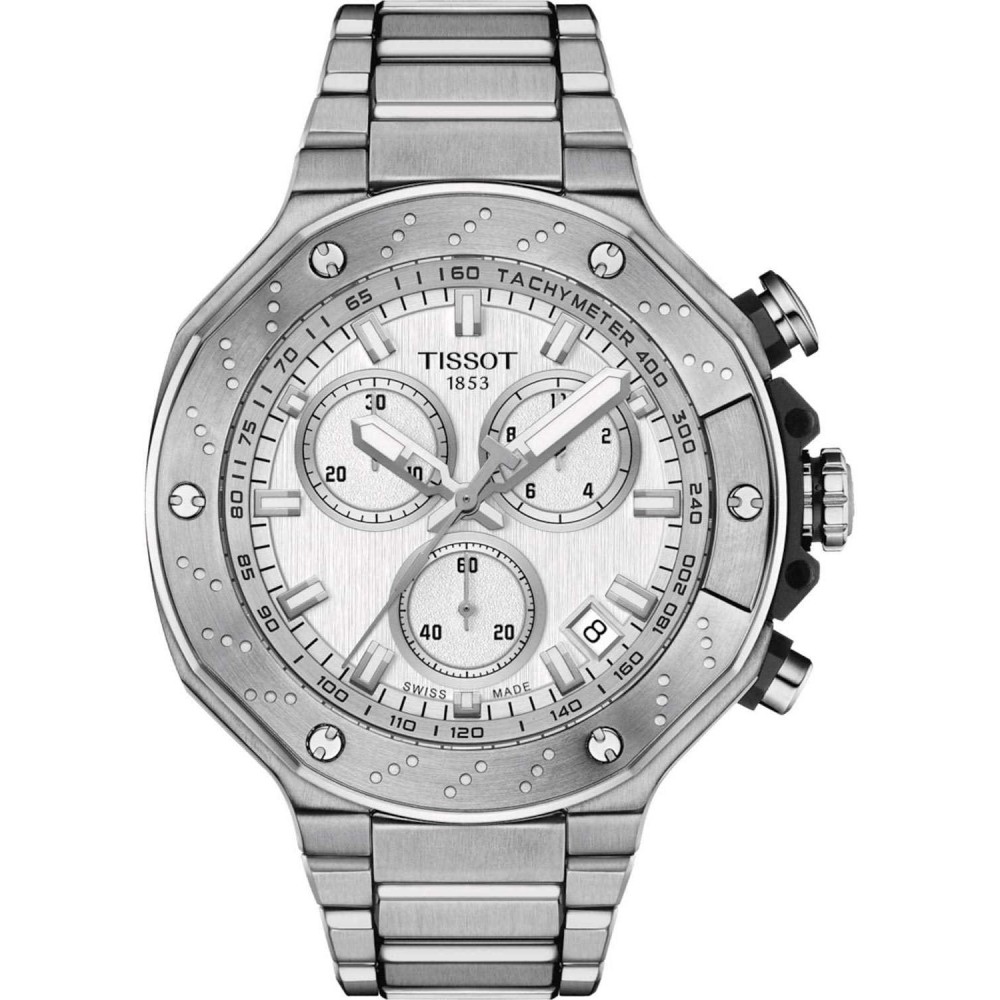 TISSOT T-Race Chronograph Ρολόι Ανδρικό Ασημί Ανοξείδωτο Ατσάλι μπρασελέ T1414171103100