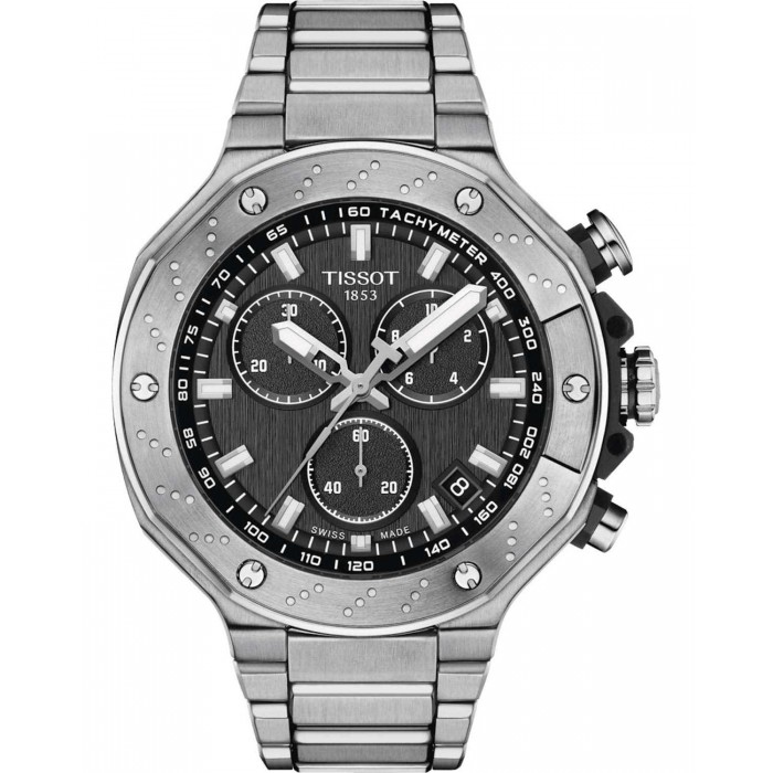 TISSOT T-Race Chronograph Ρολόι Ανδρικό Ασημί Ανοξείδωτο Ατσάλι μπρασελέ T1414171105101