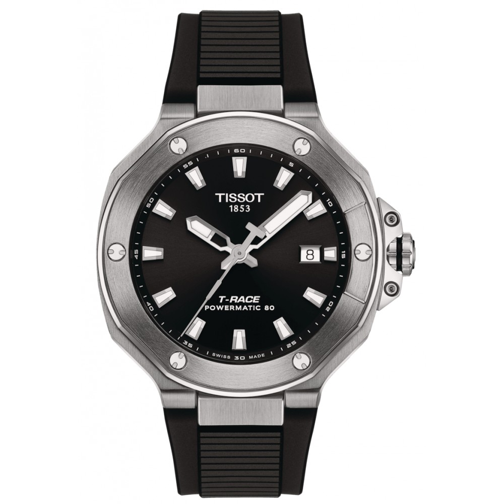 TISSOT T-Sport T-Race Powermatic 80 Ρολόι Ανδρικό Μαύρο Καουτσούκ λουράκι T1418071705100