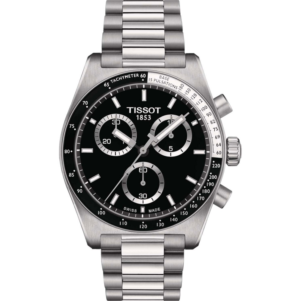 TISSOT T-Sport PR516 Chrono Ρολόι Ανδρικό Ασημί Ανοξείδωτο Ατσάλι μπρασελέ T1494171105100