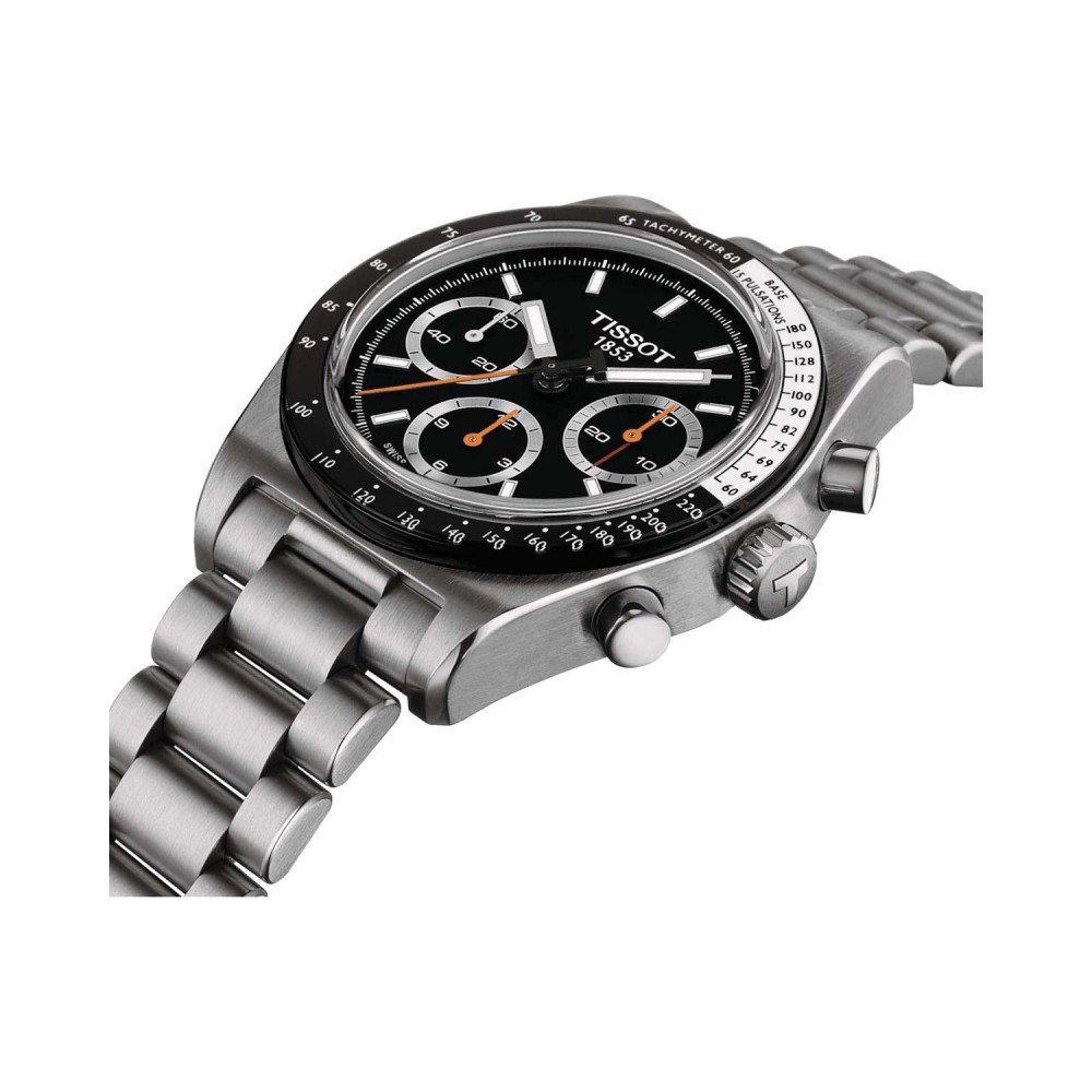 TISSOT T-Sport PR516 Mechanical Chronograph Ρολόι Ανδρικό Ασημί Ανοξείδωτο Ατσάλι μπρασελέ T1494592105100
