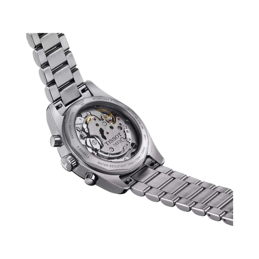 TISSOT T-Sport PR516 Mechanical Chronograph Ρολόι Ανδρικό Ασημί Ανοξείδωτο Ατσάλι μπρασελέ T1494592105100