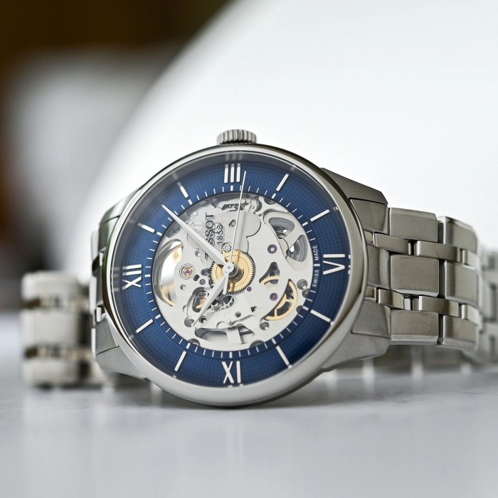 TISSOT CHEMIN DES TOURELLES SQUELETTE Αυτόματο Ρολόι Ασημί Ανοξείδωτο Ατσάλι μπρασελέ T1398361104800 TISSOT CHEMIN DES TOURELLES SQUELETTE Αυτόματο Ρολόι Ασημί Ανοξείδωτο Ατσάλι μπρασελέ T1398361104800