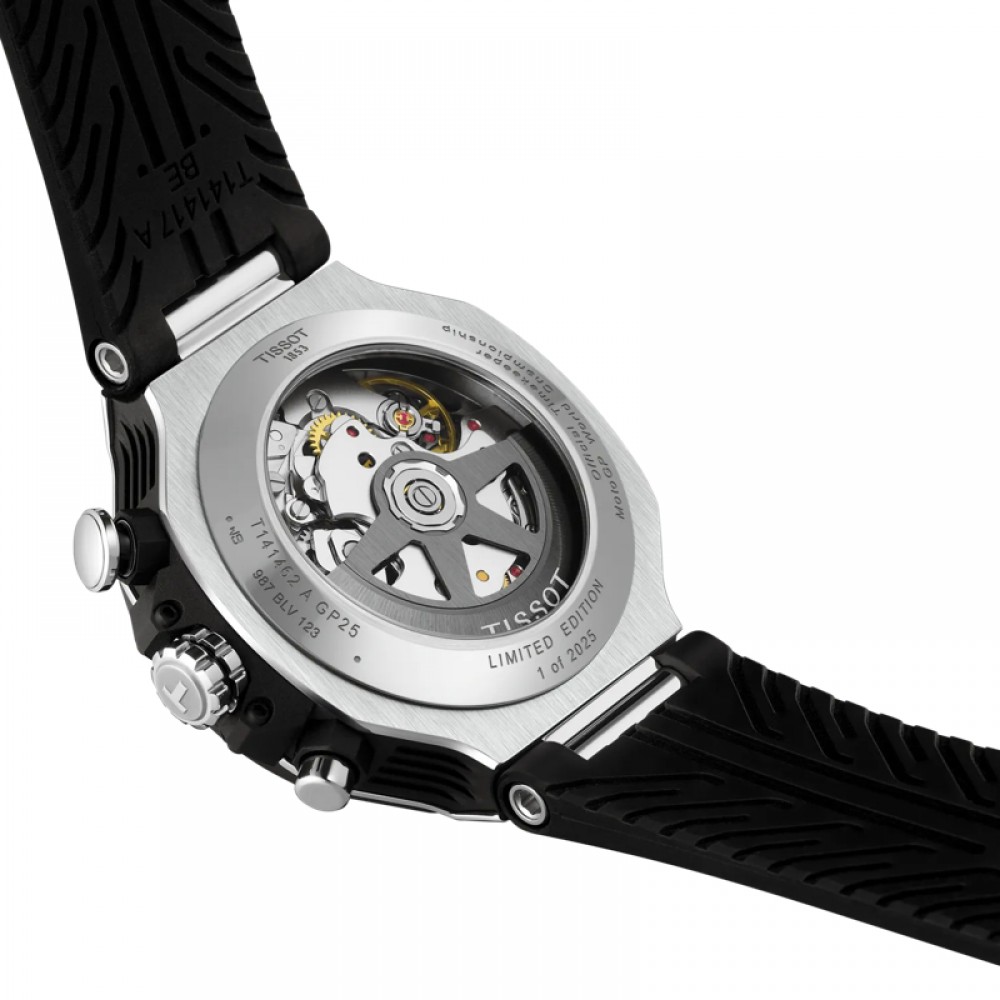 TISSOT Tissot T-Race MotoGP Automatic Chronograph (2025) Μαύρο Καουτσούκ λουράκι T1414622704100