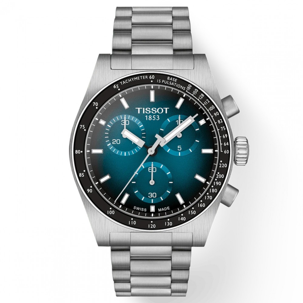 TISSOT T-Sport PR516 Chrono Ρολόι Ανδρικό Ασημί Ανοξείδωτο Ατσάλι μπρασελέ T1494171104101