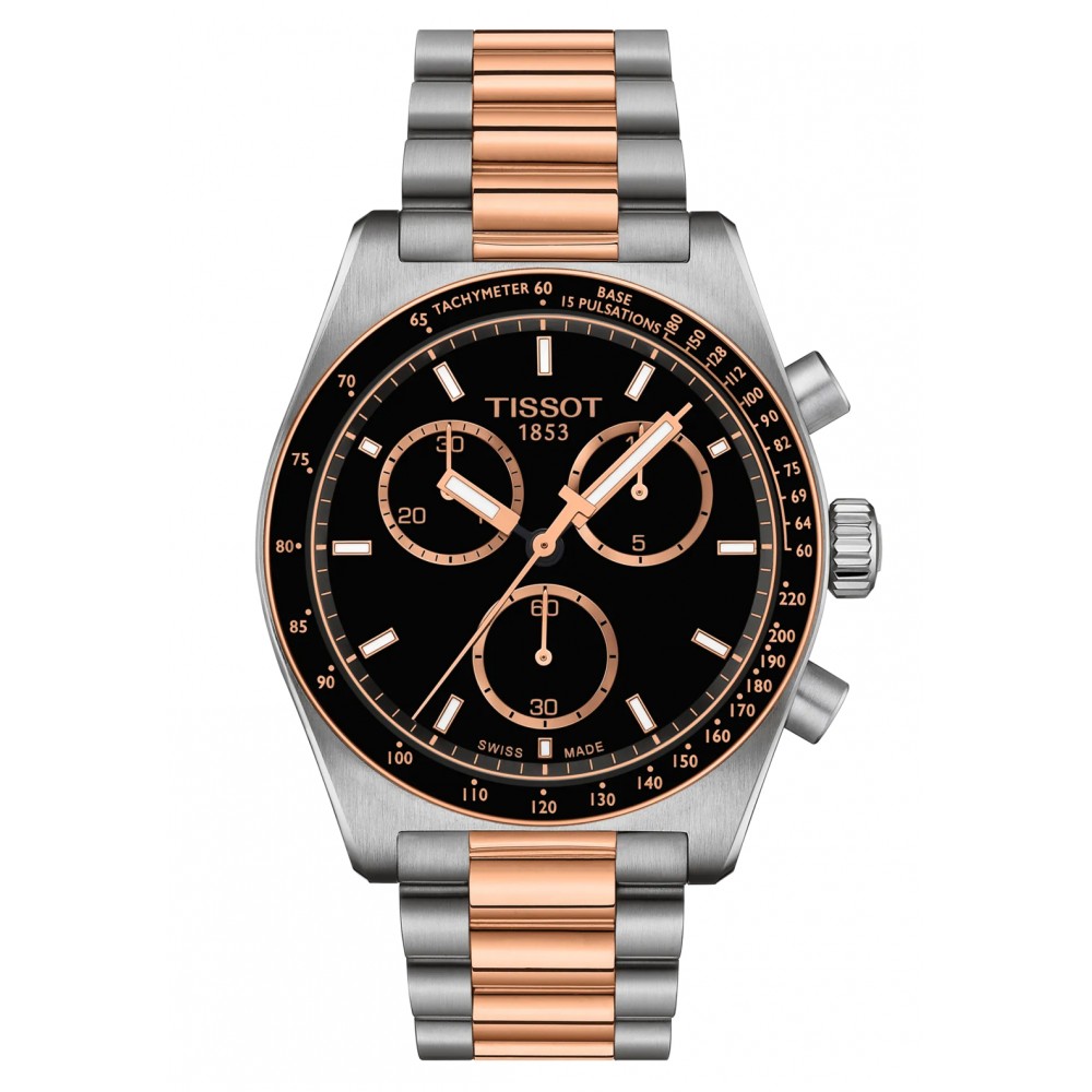 TISSOT T-Sport PR516 Chrono Ρολόι Ανδρικό Δίχρωμο Ανοξείδωτο Ατσάλι μπρασελέ T1494172205101