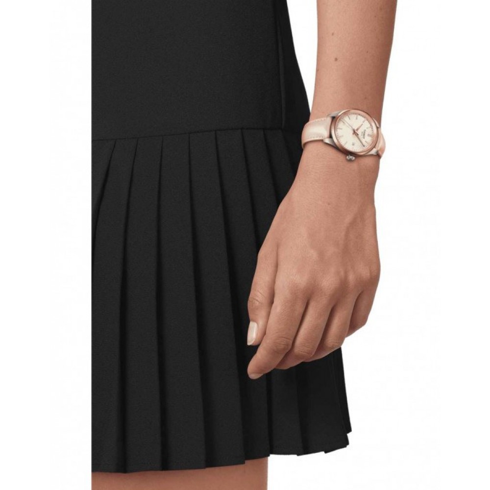 TISSOT T-Classic PR 100 Ρολόι Γυναικείο Μπεζ Δερμάτινο λουράκι T1502102611100