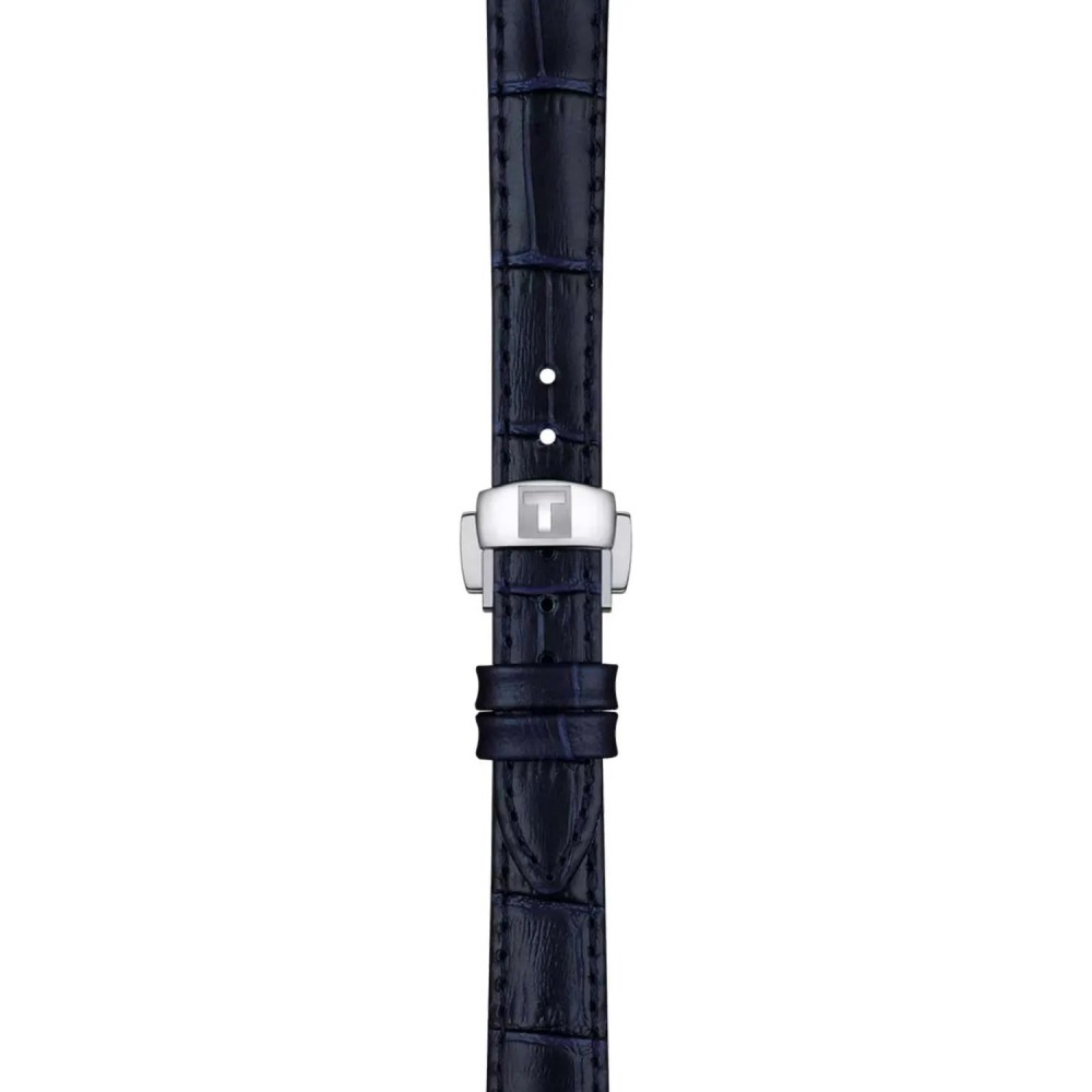 TISSOT T-Classic Le Locle Diamonds Automatic Ρολόι Γυναικείο Μπλε Δερμάτινο Λούρακι T0062071604600