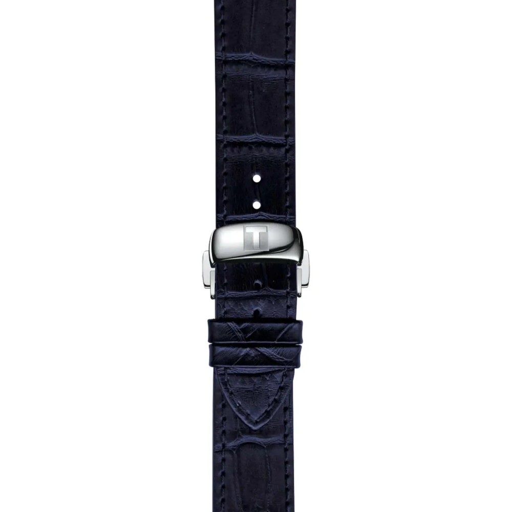 TISSOT T-Classic Le Locle Powermatic 80 Ρολόι Ανδρικό Μπλε Δερμάτινο Λουράκι T0064071604300