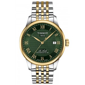 TISSOT T-Classic Le Locle Powermatic 80 Ρολόι Ανδρικό Δίχρωμο Ανοξείδωτο Ατσάλι μπρασελέ T0064072209300