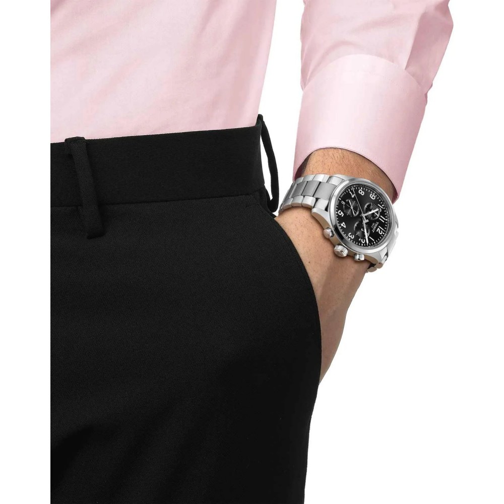 TISSOT T-Sport Chrono L 42mm Ρολόι Ανδρικό Ασημί Ανοξείδωτο Ατσάλι μπρασελέ T1164171105200