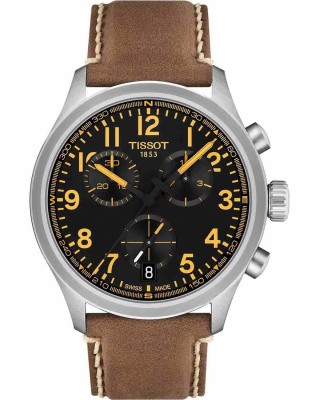 TISSOT T-Sport Chrono L 42mm Ρολόι Ανδρικό Καφέ Δερμάτινο Λουράκι T1164171605201