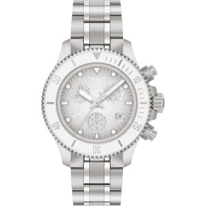 TISSOT T-Sport Seastar 1000 Χρονογράφος Ρολόι Unisex Ασημί Ανοξείδωτο Ατσάλι μπρασελέ T1202171101100