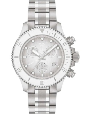 TISSOT T-Sport Seastar 1000 Χρονογράφος Ρολόι Unisex Ασημί Ανοξείδωτο Ατσάλι μπρασελέ T1202171101100