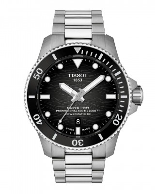 TISSOT Seastar 2000 Professional Powermatic 80 Ρολόι Ανδρικό Ασημί Ανοξείδωτο Ατσάλι μπρασελέ T1209071105100