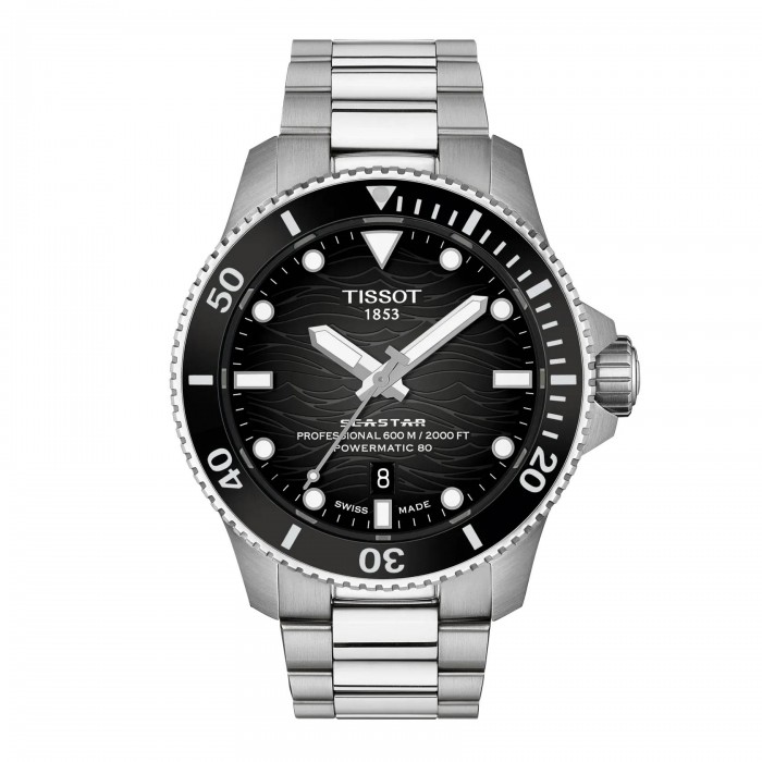 TISSOT Seastar 2000 Professional Powermatic 80 Ρολόι Ανδρικό Ασημί Ανοξείδωτο Ατσάλι μπρασελέ T1209071105100