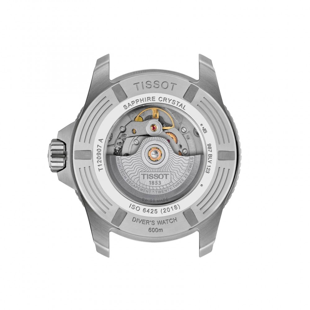 TISSOT Seastar 2000 Professional Powermatic 80 Ρολόι Ανδρικό Ασημί Ανοξείδωτο Ατσάλι μπρασελέ T1209071105100