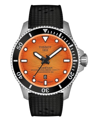 TISSOT Seastar 2000 Professional Powermatic 80 Ρολόι Μαυρό Λουράκι Σιλικόνης T1209071728100
