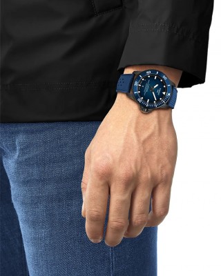 TISSOT Seastar 2000 Professional Powermatic 80 Ρολόι Μπλε Λουράκι Σιλικόνης T1209073704100