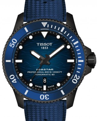 TISSOT Seastar 2000 Professional Powermatic 80 Ρολόι Μπλε Λουράκι Σιλικόνης T1209073704100