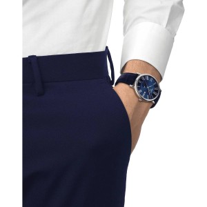 TISSOT T-Classic Carson Moonphase Ρολόι Μπλε Δερμάτινο Λουράκι T1224231604300