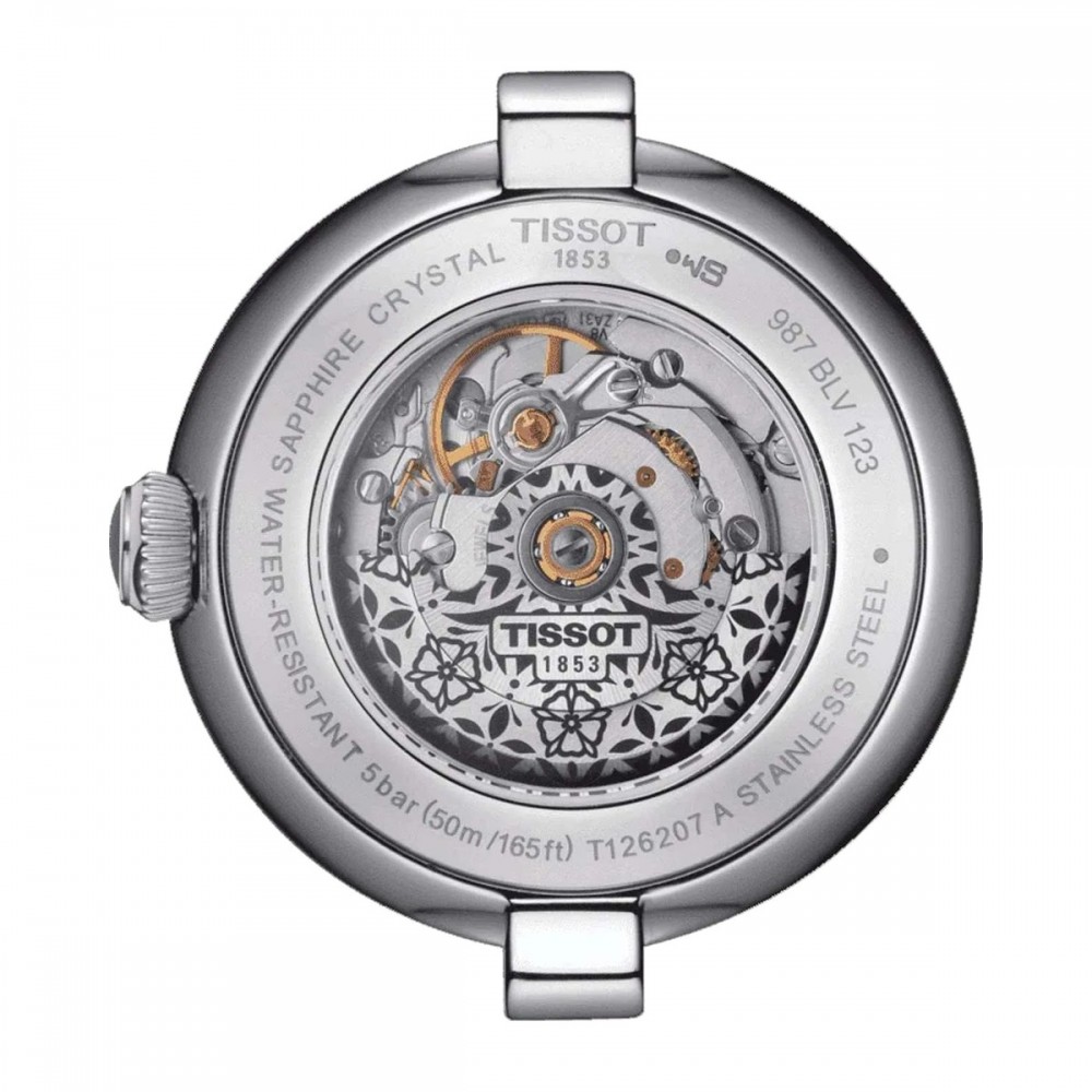TISSOT T-Lady Bellissima Automatic Lady Ρολόι Γυναικείο Μαύρο Δερμάτινο Λουράκι T1262071601300