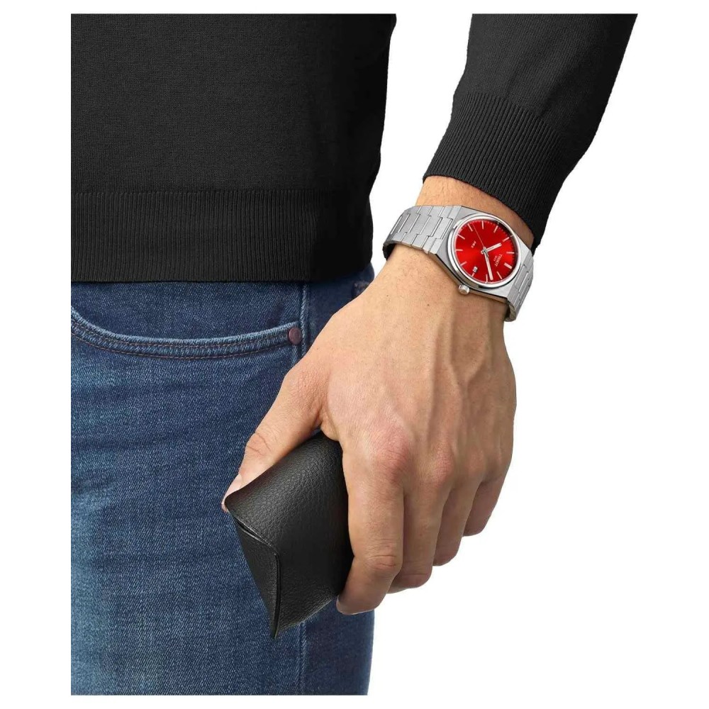 TISSOT T-Classic PRX 40mm Ρολόι Ανδρικό Ασημί Ανοξείδωτο Ατσάλι μπρασελέ T1374101142100