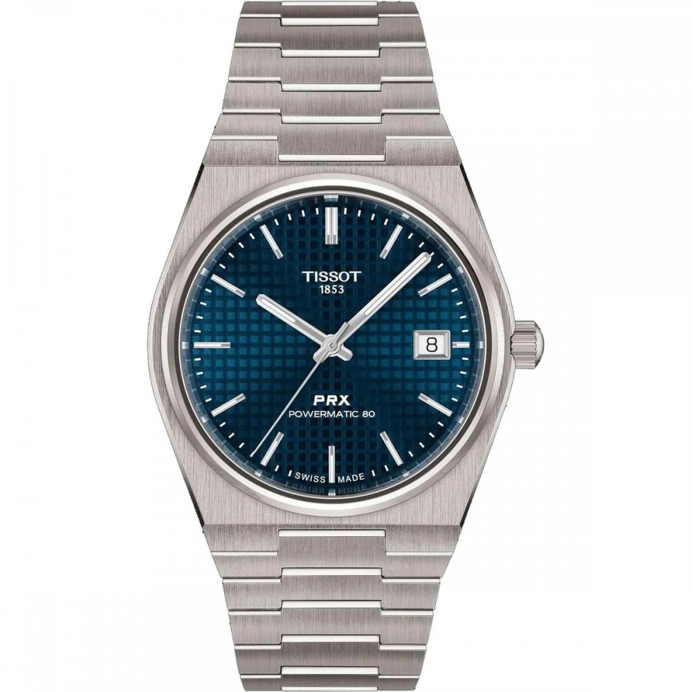 TISSOT T-Classic PRX Powermatic 80 38mm Ρολόι Ανδρικό Ασημί Μπρασελέ Τιτανίου T1378074404100 TISSOT T-Classic PRX Powermatic 80 38mm Ρολόι Ανδρικό Ασημί Μπρασελέ Τιτανίου T1378074404100