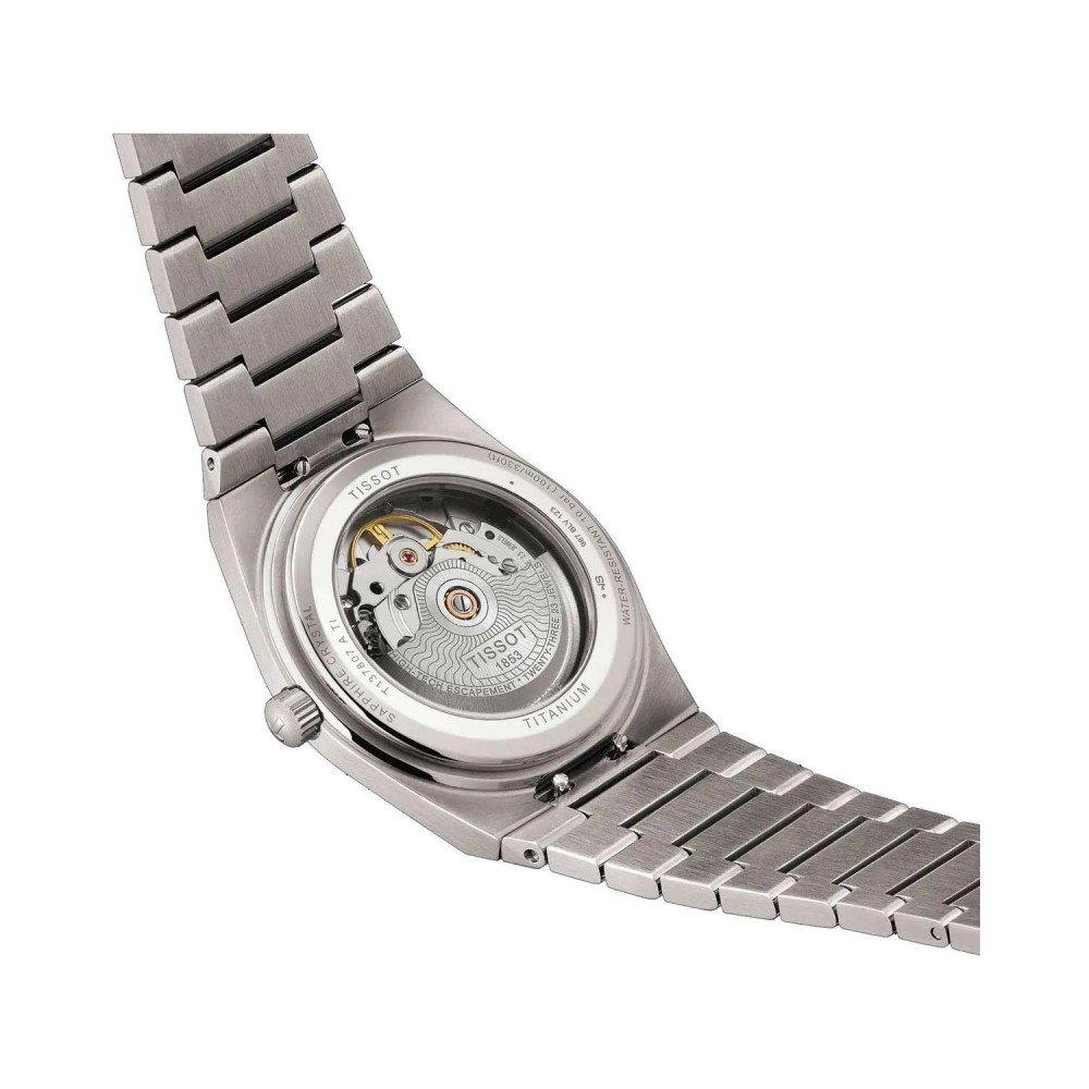 TISSOT T-Classic PRX Powermatic 80 38mm Ρολόι Ανδρικό Ασημί Μπρασελέ Τιτανίου T1378074406100