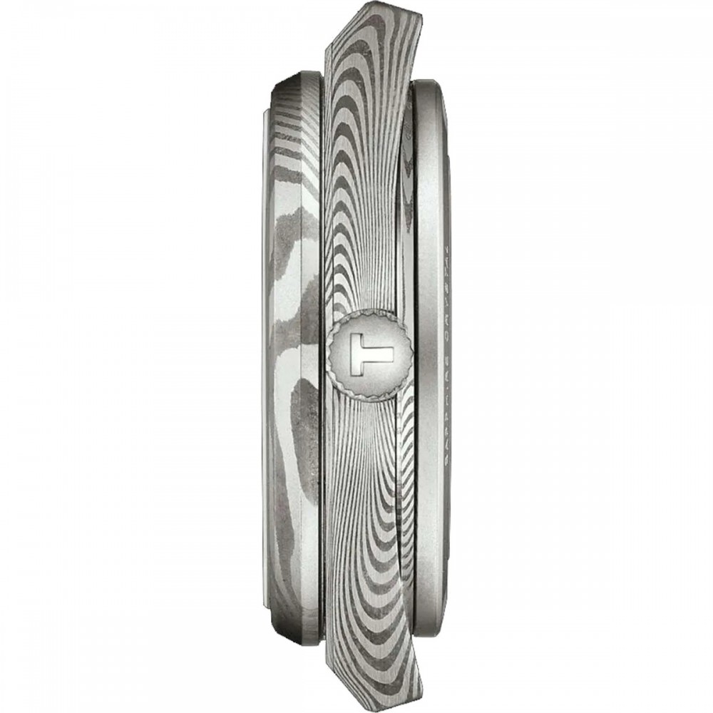 TISSOT T-Classic PRX Damascus Steel Powermatic 80 38mm Ρολόι Ανδρικό Μαύρο Δερμάτινο λουράκι T1378079608100