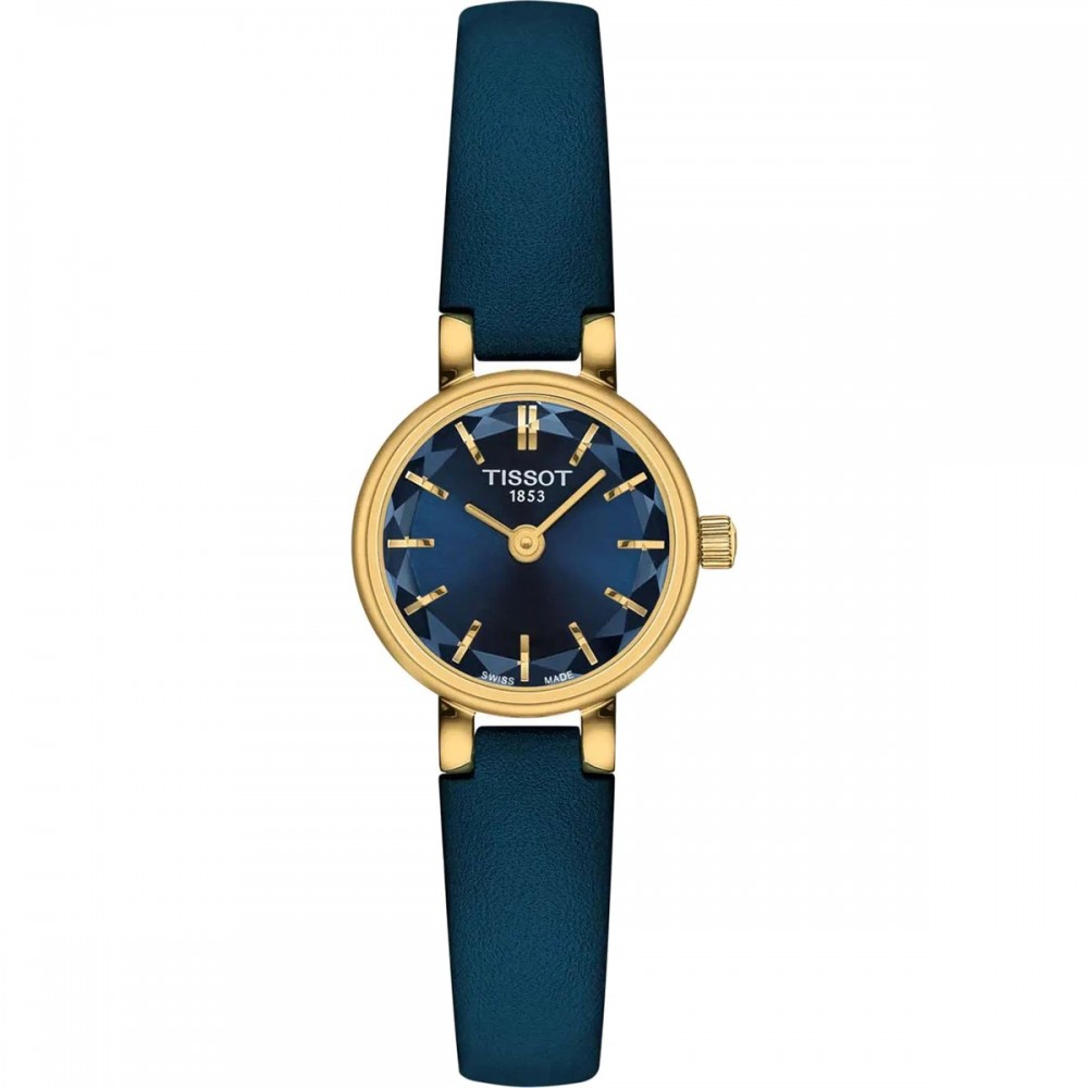 TISSOT T-Lady Lovely Round  Ρολόι Γυναικείο Μπλε Δερμάτινο Λουράκι T1400093604100