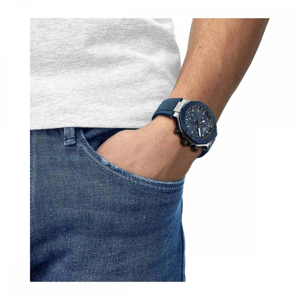 TISSOT T-Sport T-Race Chronograph Ρολόι Ανδρικό Μπλε Καουτσούκ λουράκι T1414172704100