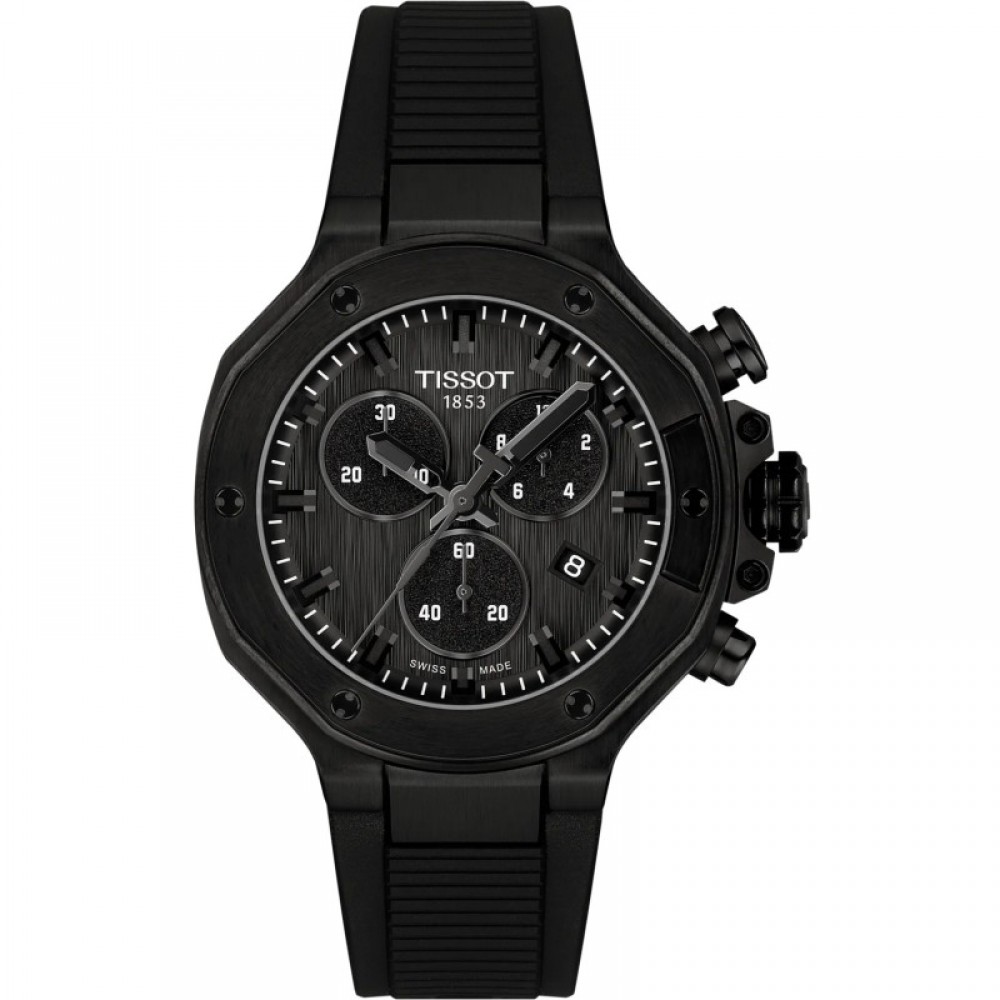 TISSOT T-Sport T-Race Χρονογράφος Ρολόι Ανδρικό Μαύρο Καουτσούκ λουράκι T1418173705100