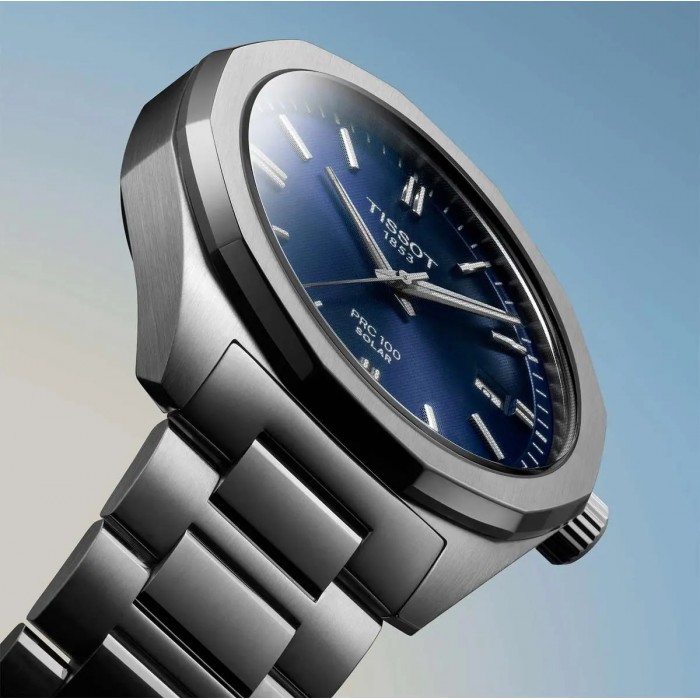 TISSOT T-Classic PRC 100 Solar Ρολόι Ανδρικό Ασημί Ανοξείδωτο Ατσάλι μπρασελέ T1514221104100 TISSOT T-Classic PRC 100 Solar Ρολόι Ανδρικό Ασημί Ανοξείδωτο Ατσάλι μπρασελέ T1514221104100