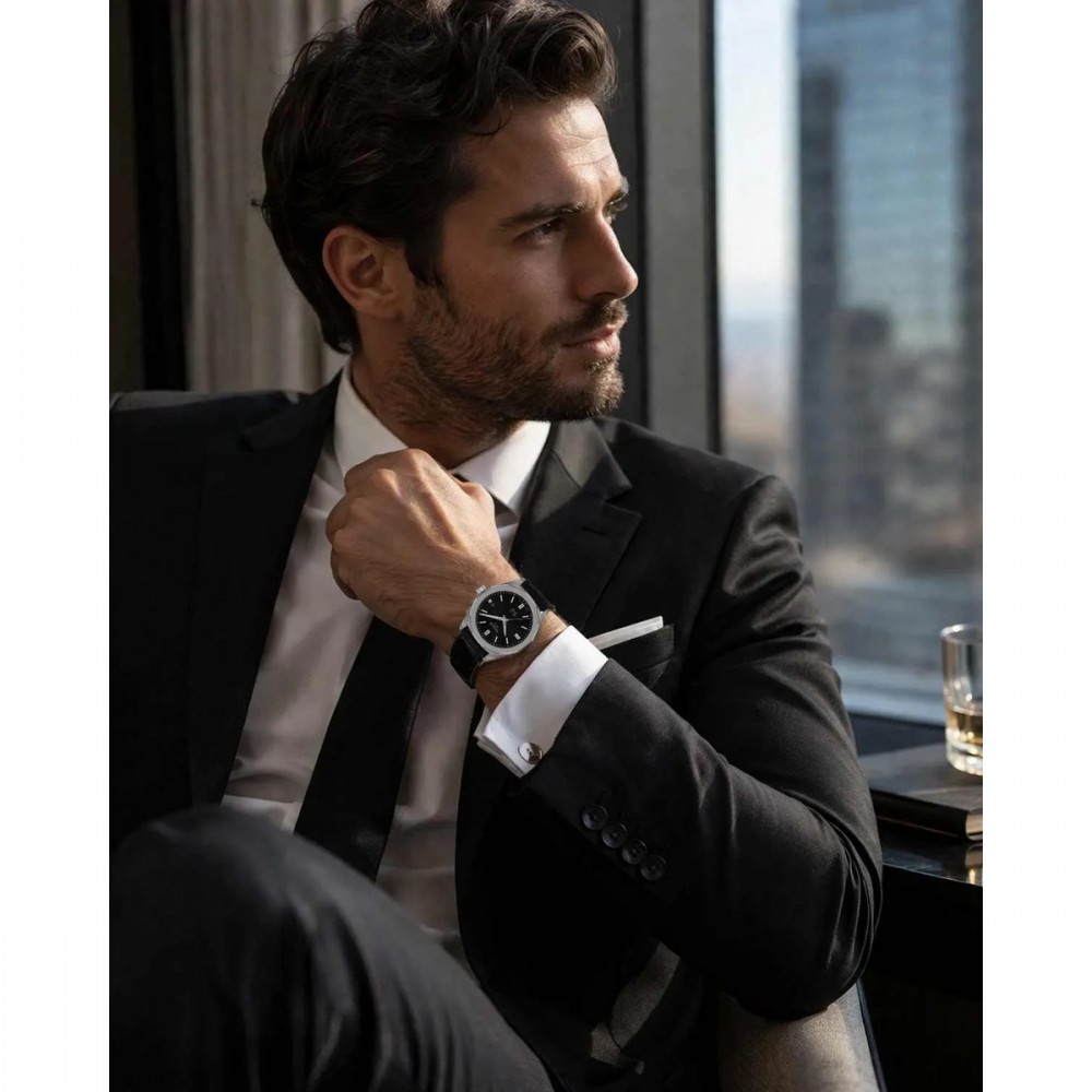 TISSOT T-Classic PRC 100 Solar Ρολόι Ανδρικό Μαύρο Δερμάτινο λουράκι T1514221605100