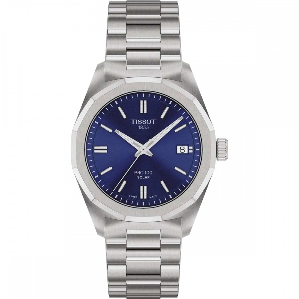 TISSOT T-Classic PRC 100 Solar Ρολόι Γυναικείο Ασημί Ανοξείδωτο Ατσάλι μπρασελέ T1518221104100