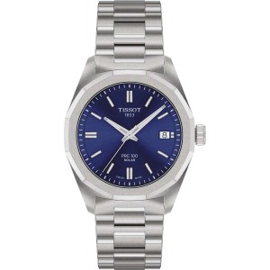 TISSOT T-Classic PRC 100 Solar Ρολόι Γυναικείο Ασημί Ανοξείδωτο Ατσάλι μπρασελέ T1518221104100