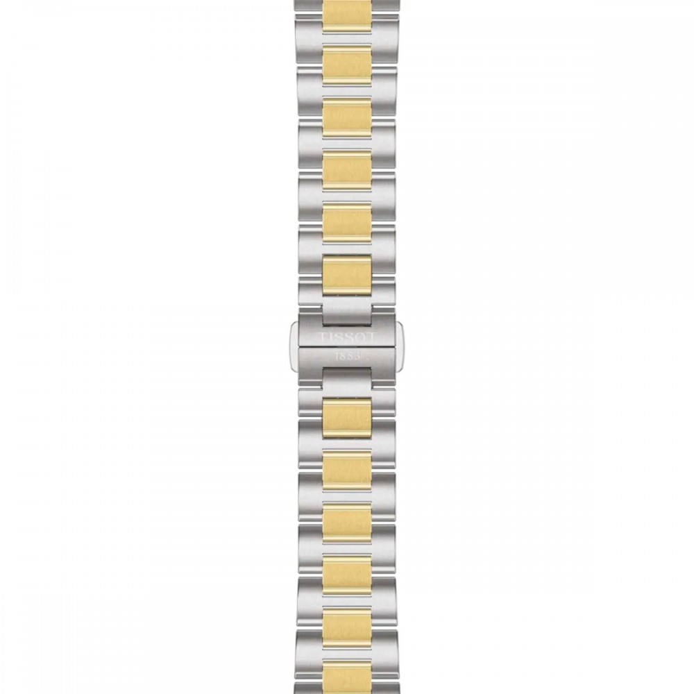 TISSOT T-Classic PRC 100 Solar Ρολόι Γυναικείο Δίχρωμο Ανοξείδωτο Ατσάλι μπρασελέ T1518222203100