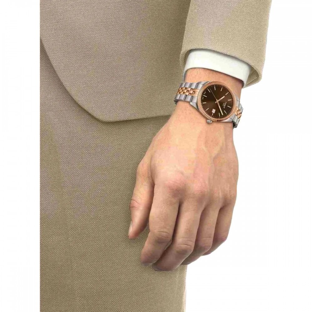 TISSOT T-Classic Ballade Ρολόι Ανδρικό Ασημί/Ροζ επιχρυσωμένο Ανοξείδωτο Ατσάλι μπρασελέ T1564102229101