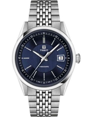 TISSOT Heritage Visodate Powermatic 80 Ρολόι Ανδρικό Ασημί Ανοξείδωτο Ατσάλι μπρασελέ T1574071104100