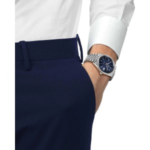 TISSOT Heritage Visodate Powermatic 80 Ρολόι Ανδρικό Ασημί Ανοξείδωτο Ατσάλι μπρασελέ T1574071104100