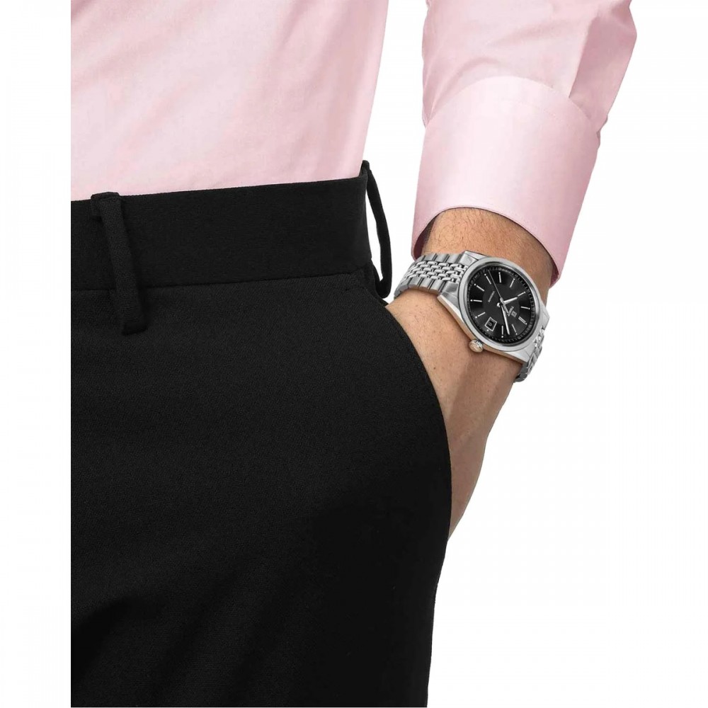 TISSOT Heritage Visodate Powermatic 80 Ρολόι Ανδρικό Ασημί Ανοξείδωτο Ατσάλι μπρασελέ T1574071105100