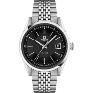 TISSOT Heritage Visodate Powermatic 80 Ρολόι Ανδρικό Ασημί Ανοξείδωτο Ατσάλι μπρασελέ T1574071105100