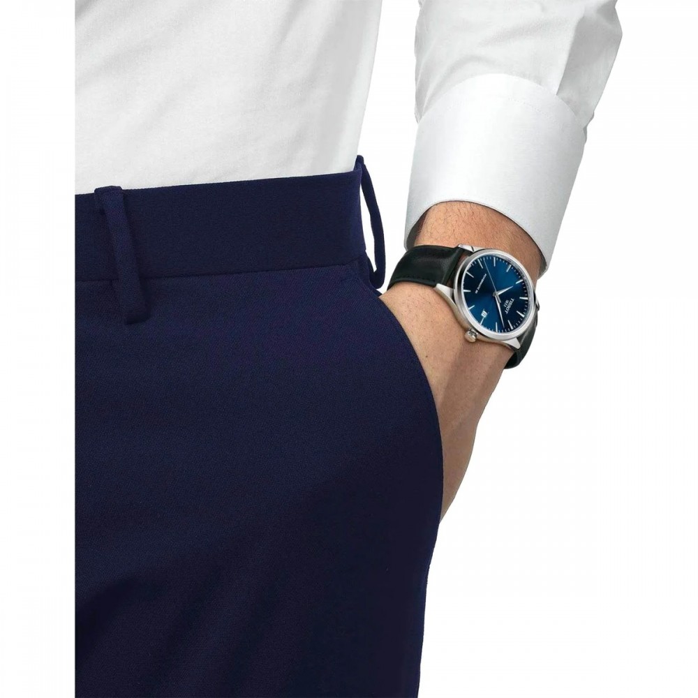 TISSOT T-Classic Classic Dream Powermatic 80 Ρολόι Μαύρο Δερμάτινο λουράκι T1584071604100